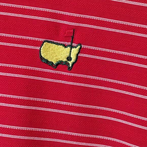 Masters Tech Red Striped Golf Polo Size L - Picture 3 of 7